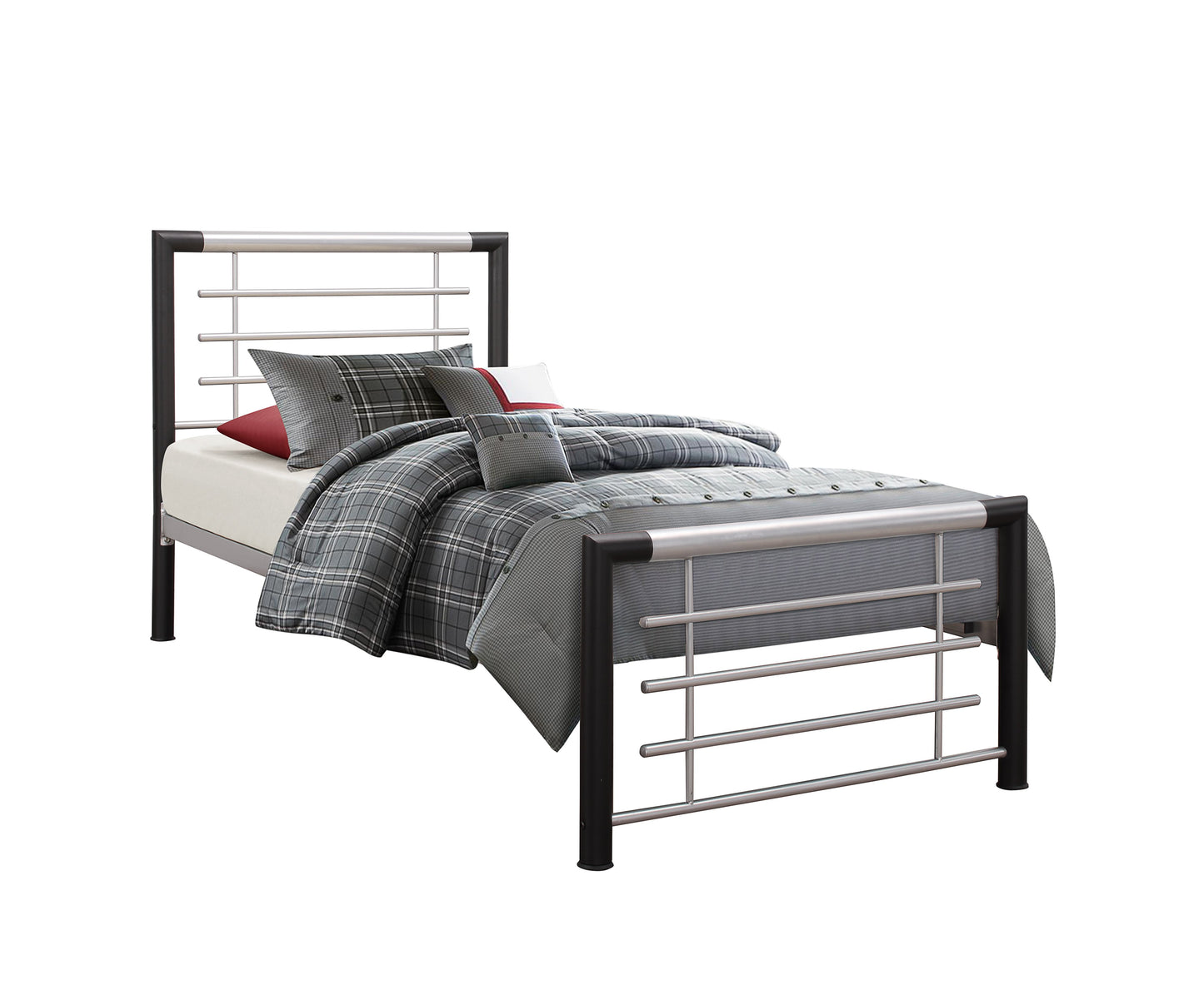 Faro Single Bed Frame - Sleek and Modern Design in Black and Silver