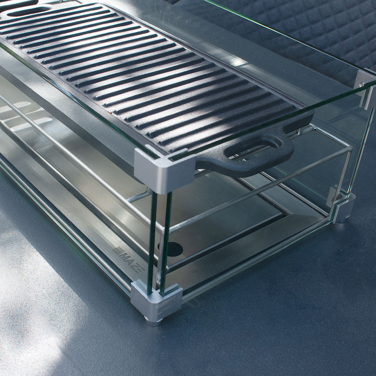 Regal 8 Seat Rectangular Fire Pit Bar Set in Charcoal