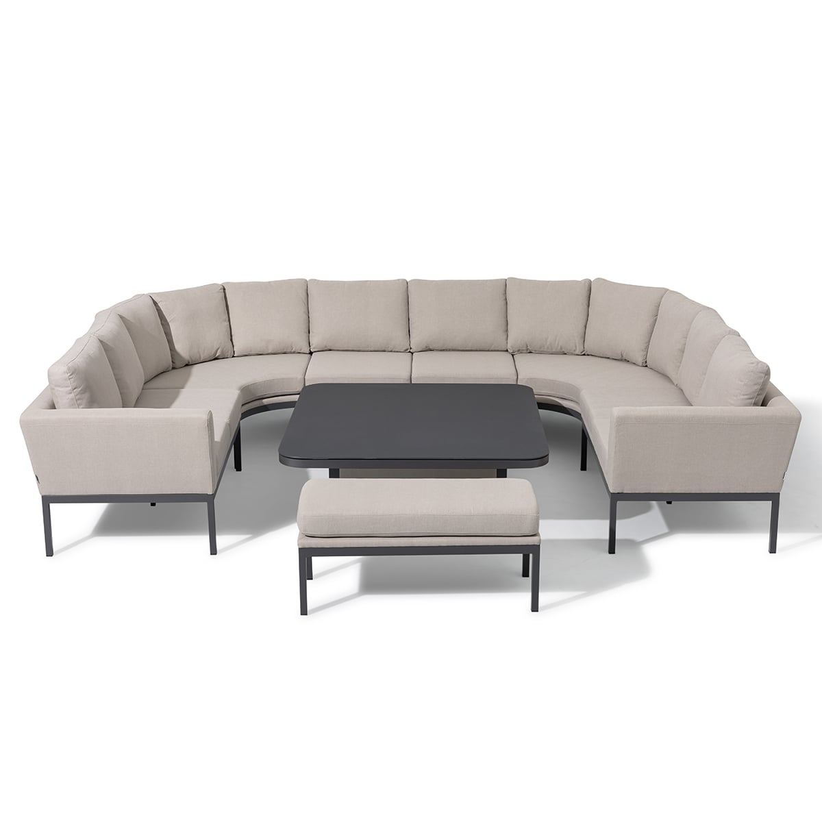 Pulse U Shape Corner Dining Set with Rising Table in Oatmeal