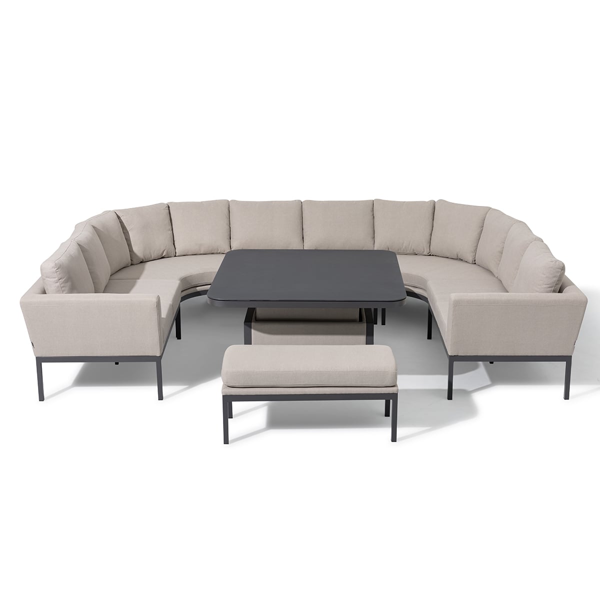 Pulse U Shape Corner Dining Set with Rising Table in Oatmeal