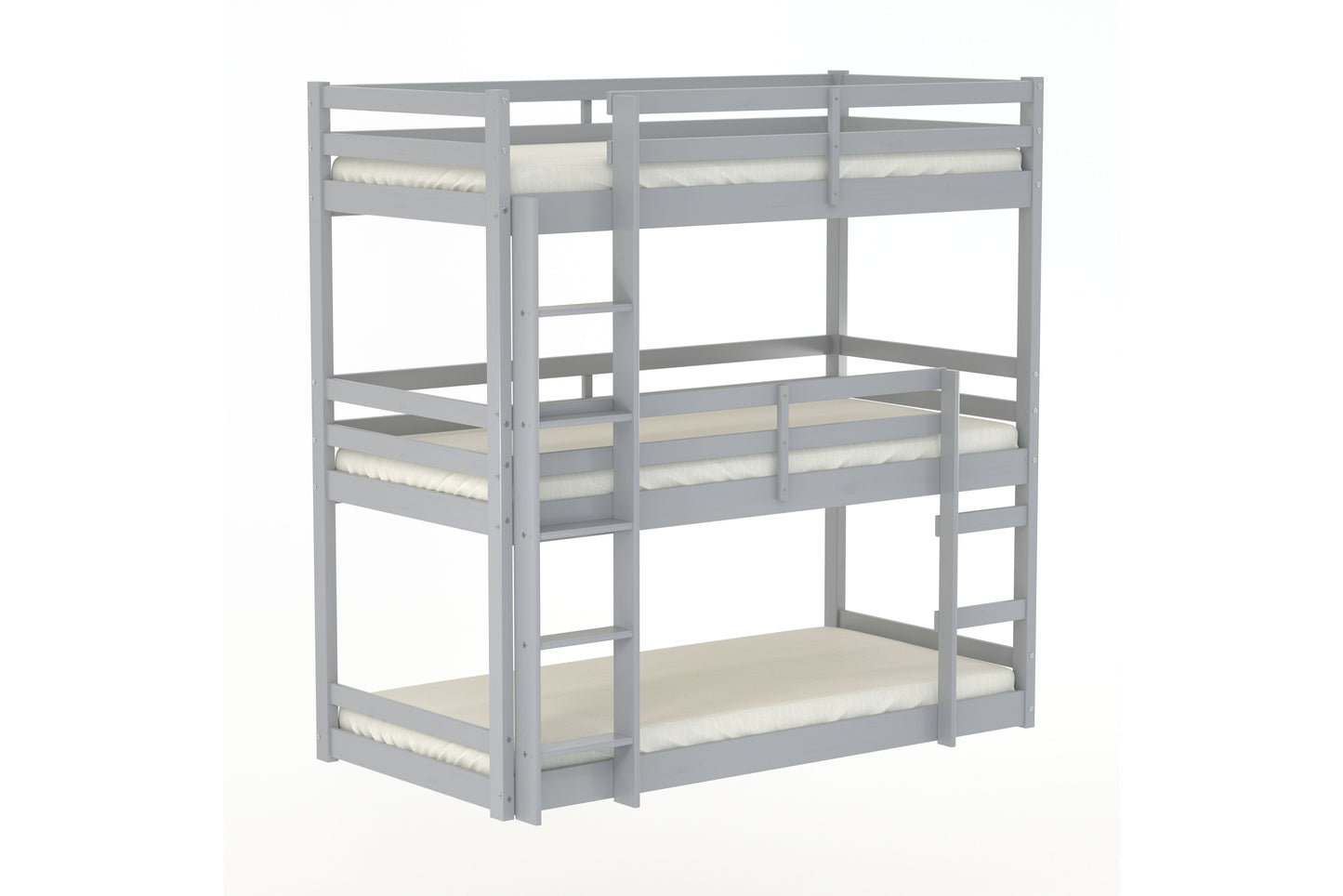 Tressa Triple Bunk Bed - Stylish Space-Saving Solution for Smaller Rooms in White or Grey