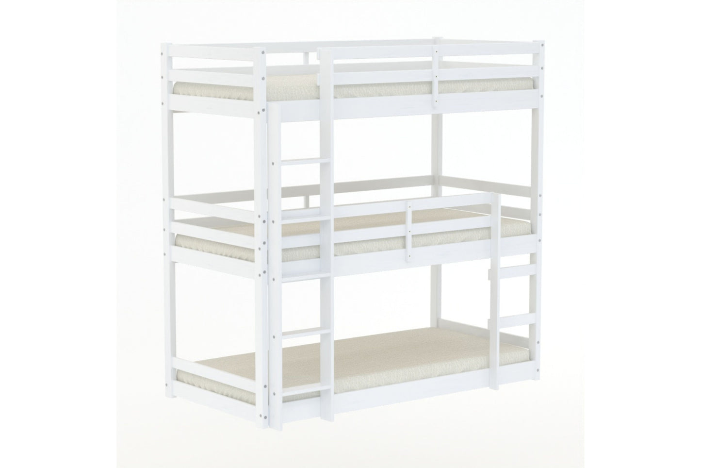 Tressa Triple Bunk Bed - Stylish Space-Saving Solution for Smaller Rooms in White or Grey