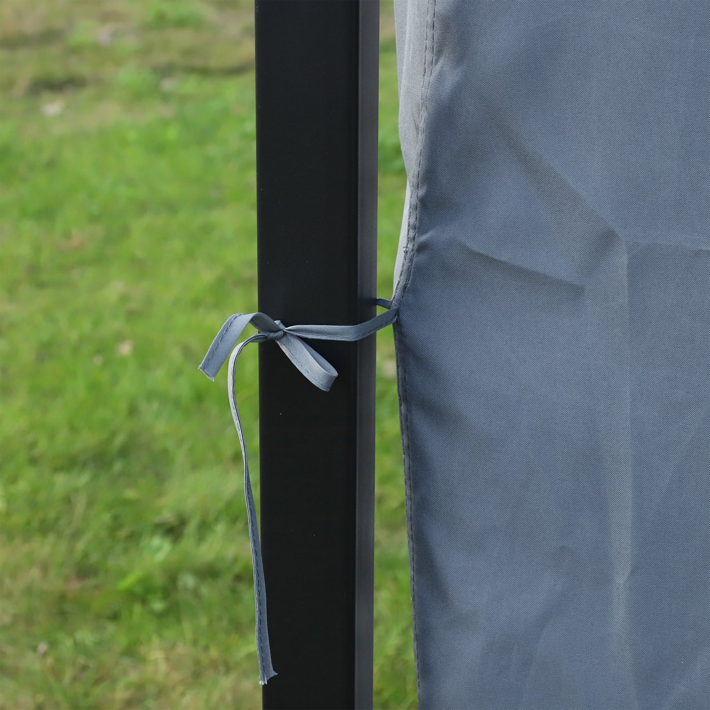 Outsunny 3 x 3m Garden Aluminium Gazebo With Hardtop Roof Canopy, Mesh Curtains & Side Walls in Grey