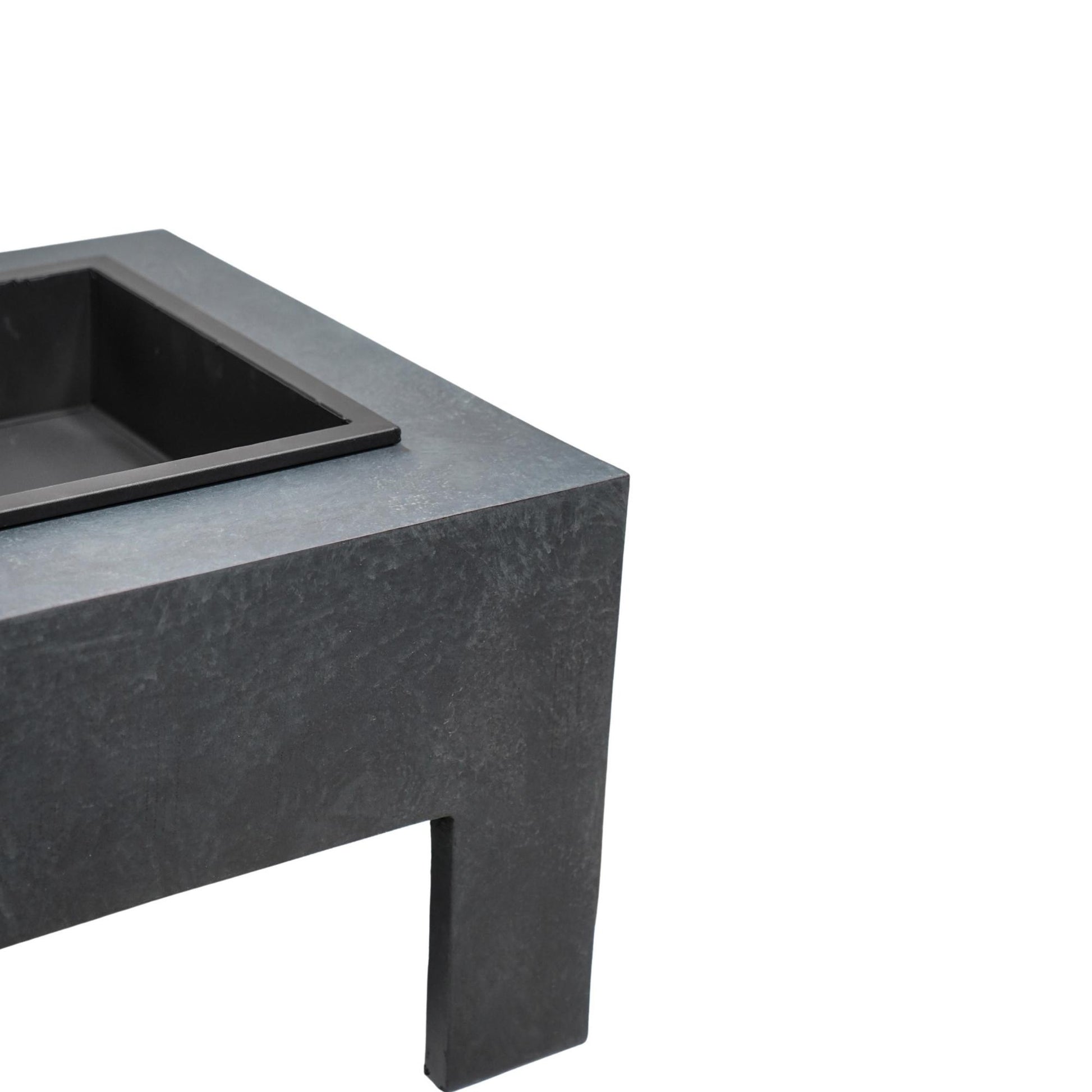 Square Fire Pit & Square Console Granite H40Cm W58Cm