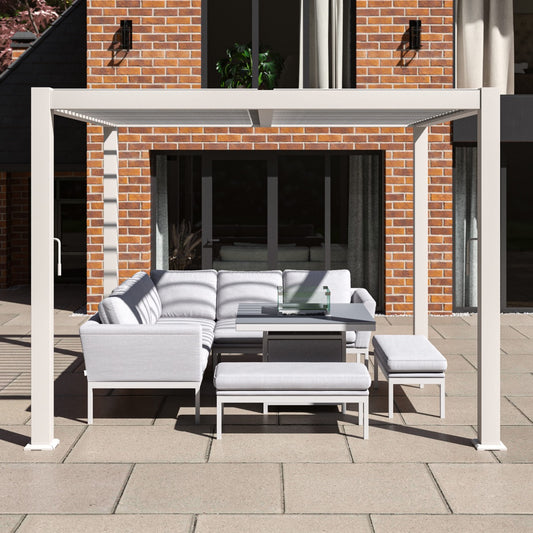 Como Pergola Aluminium Square 30x30 Frame Only - White