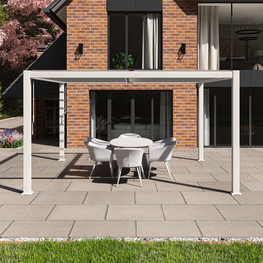 Como Pergola Aluminium Square 40x40 Frame Only - White