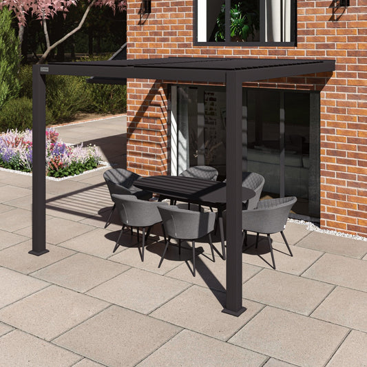 Como Pergola Aluminium Lean-to Wall 30x30 Frame Only in Grey