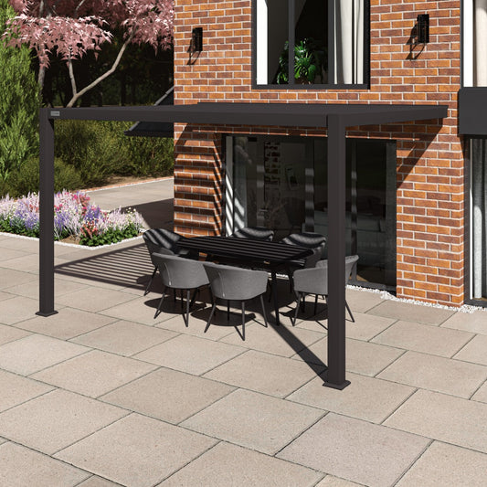 Como Pergola Aluminium Lean-to Wall 30x40 Frame Only in Grey