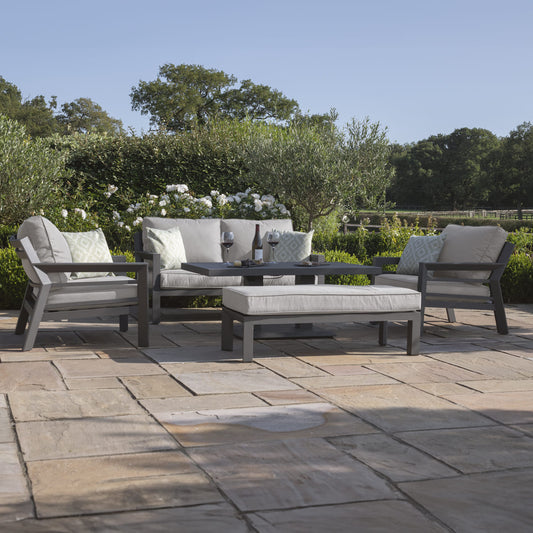 New York 2 Seat Sofa Set with Rising Table in Dove Grey