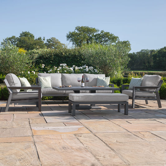 New York 3 Seat Sofa Set with Rising Table in Dove Grey