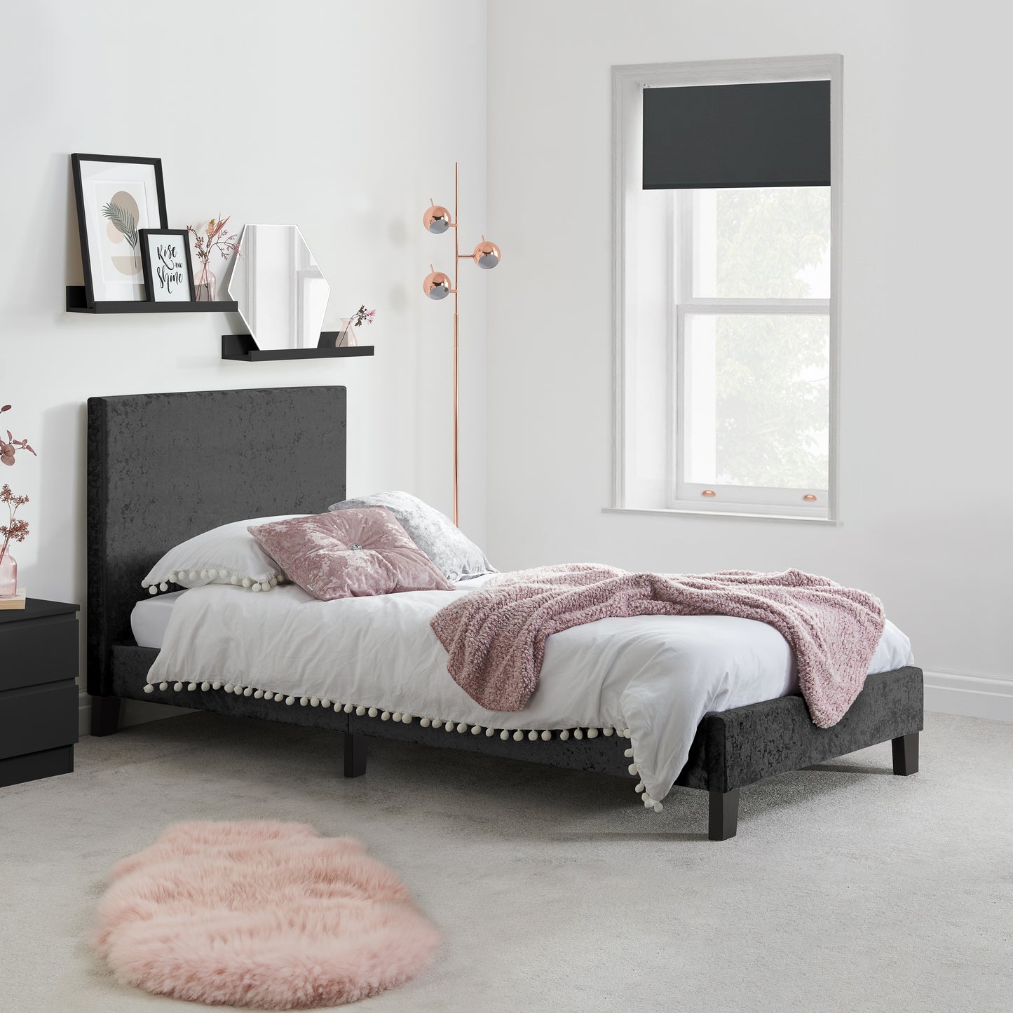 Berlin Fabric Single Bed - The Ultimate Bedroom Centrepiece - 3 Colour Options