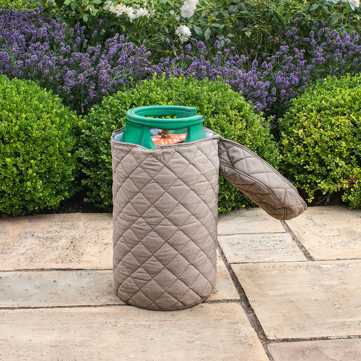 Fabric 10KG Gas Bottle Cover in Taupe