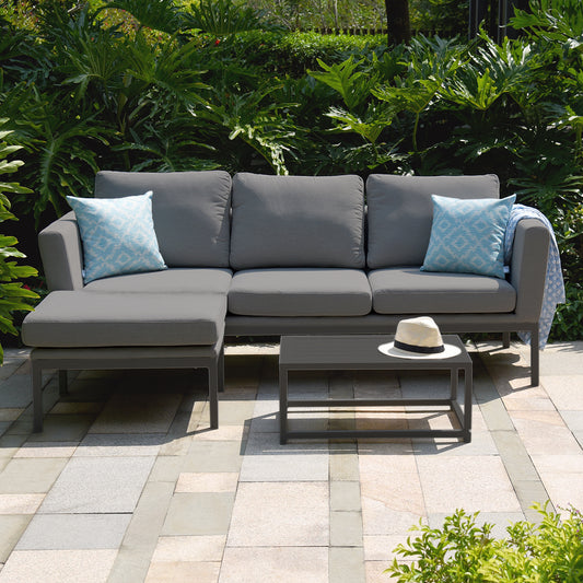 Pulse Chaise Sofa Set in Flanelle