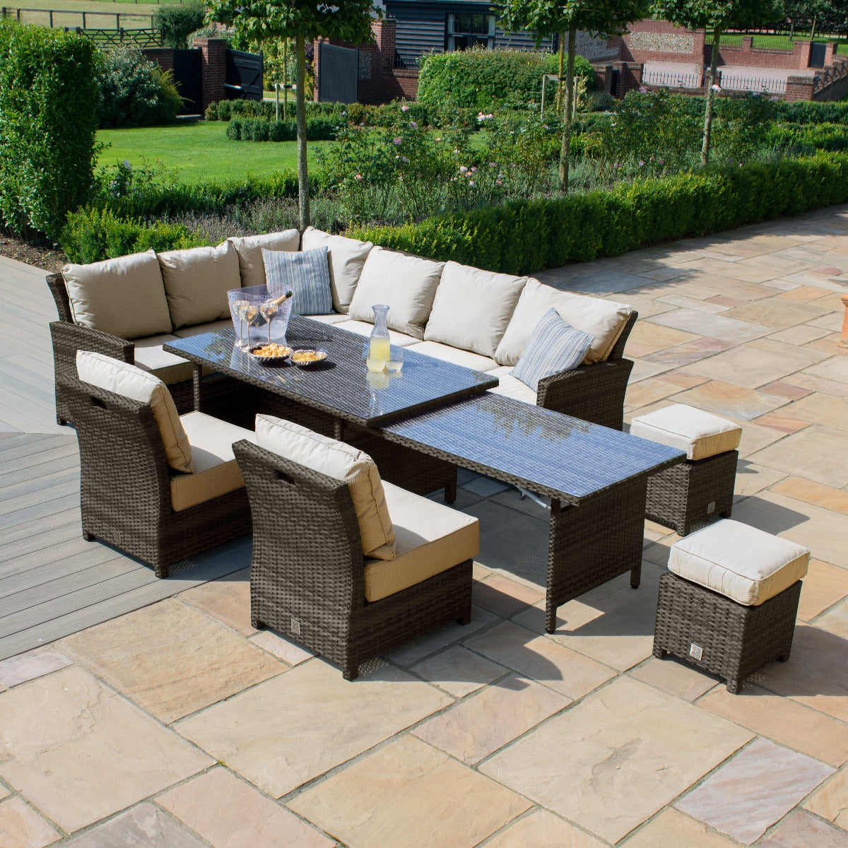Extending Kingston Corner Dining Set in Brown