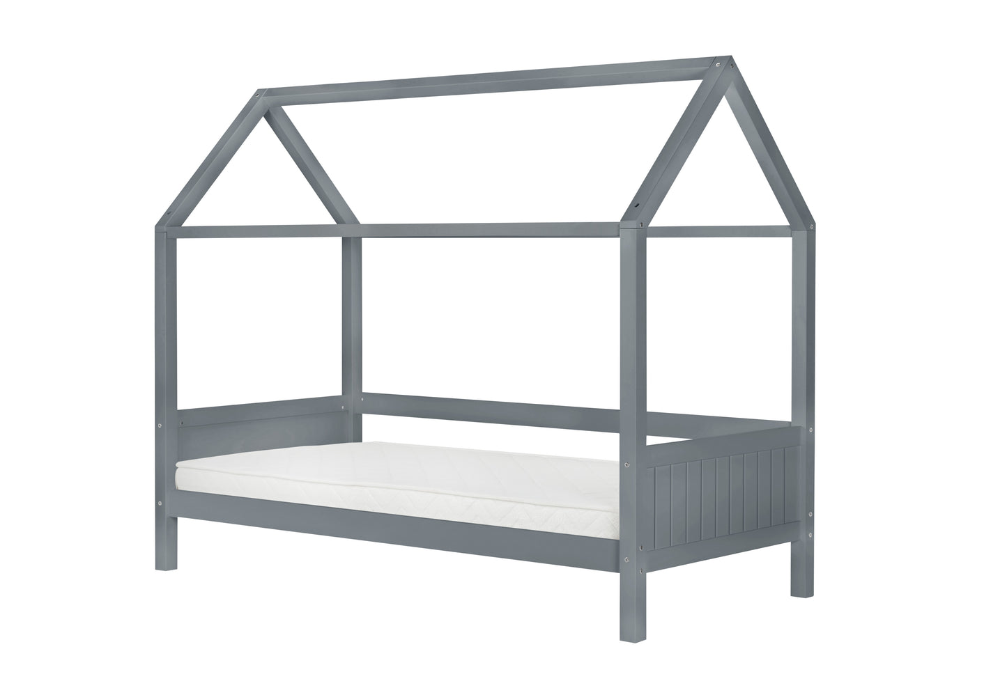 Home House-Themed Single Bed - Fun and Independence for Kids in Grey or White