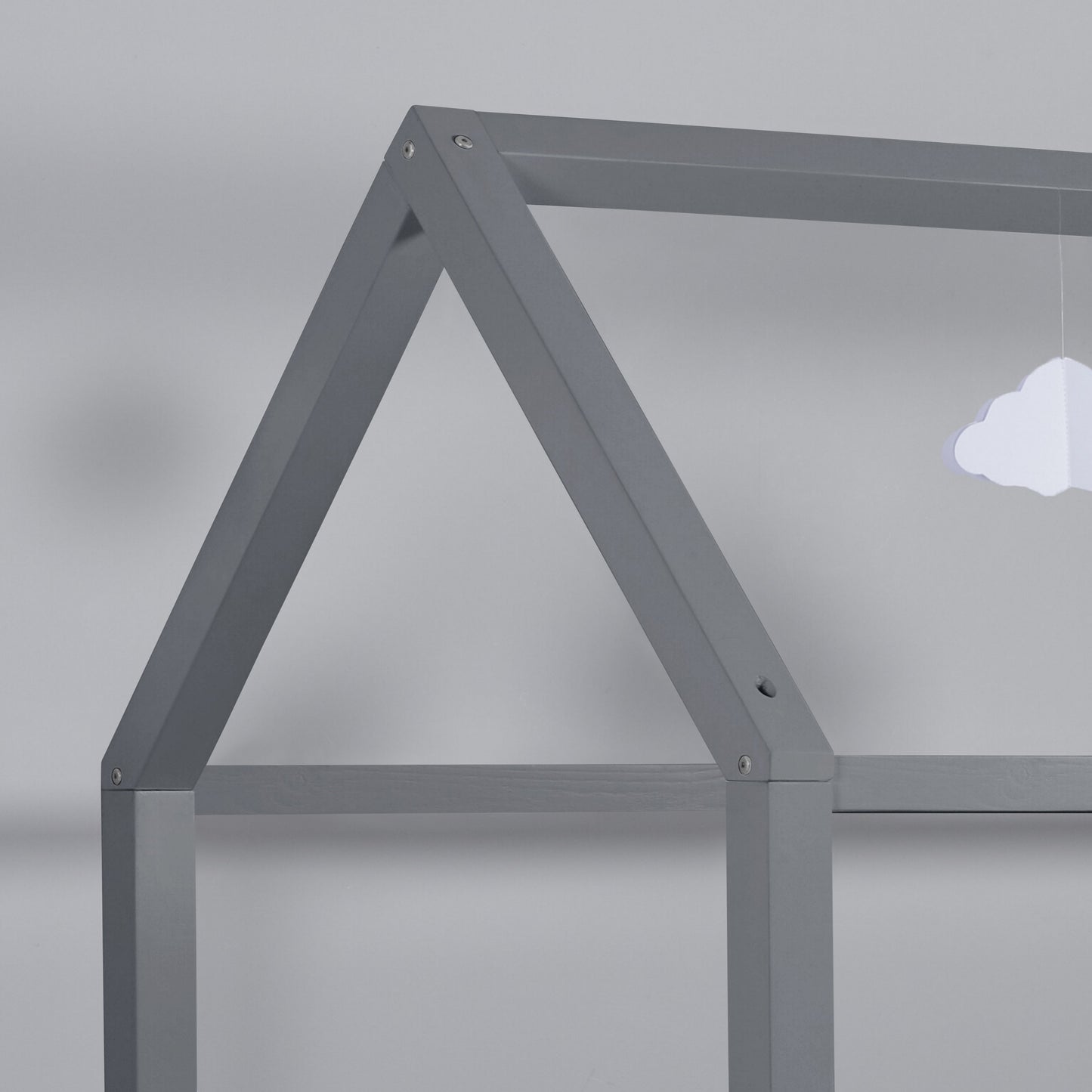 Home House-Themed Single Bed - Fun and Independence for Kids in Grey or White
