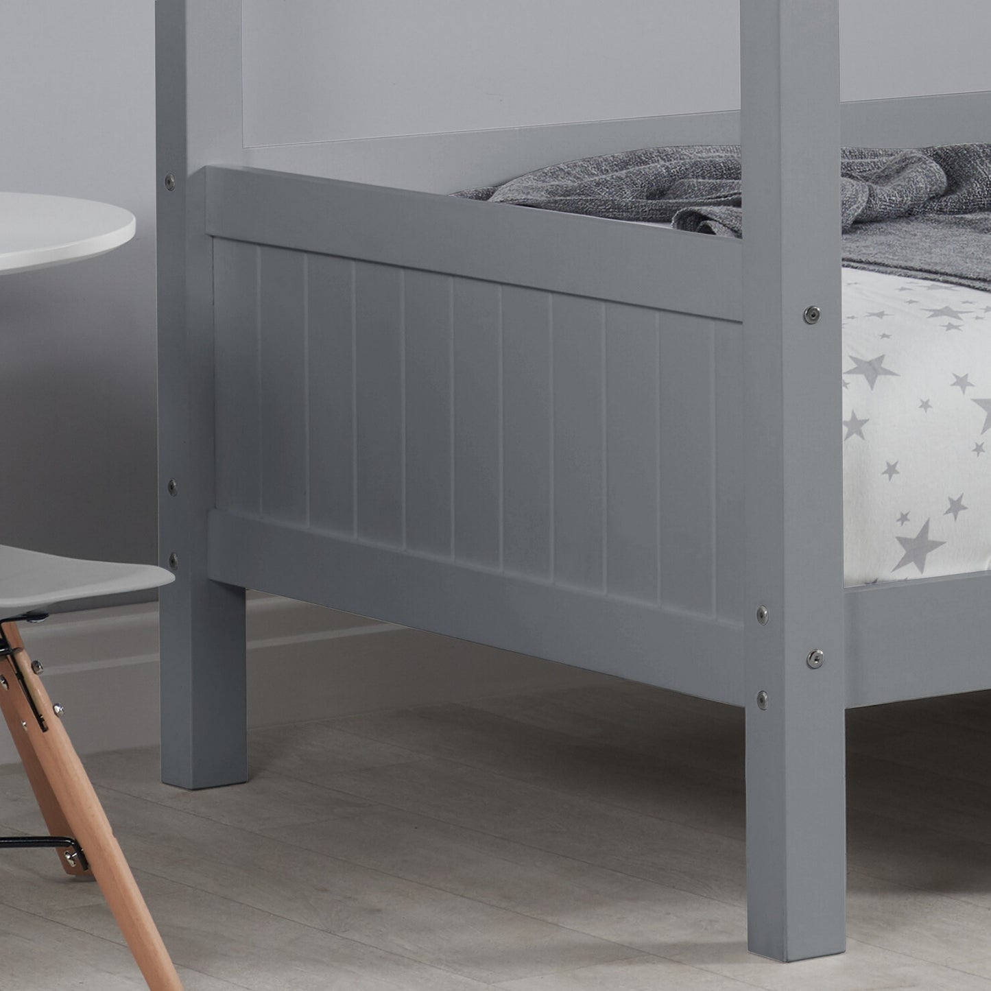Home House-Themed Single Bed - Fun and Independence for Kids in Grey or White