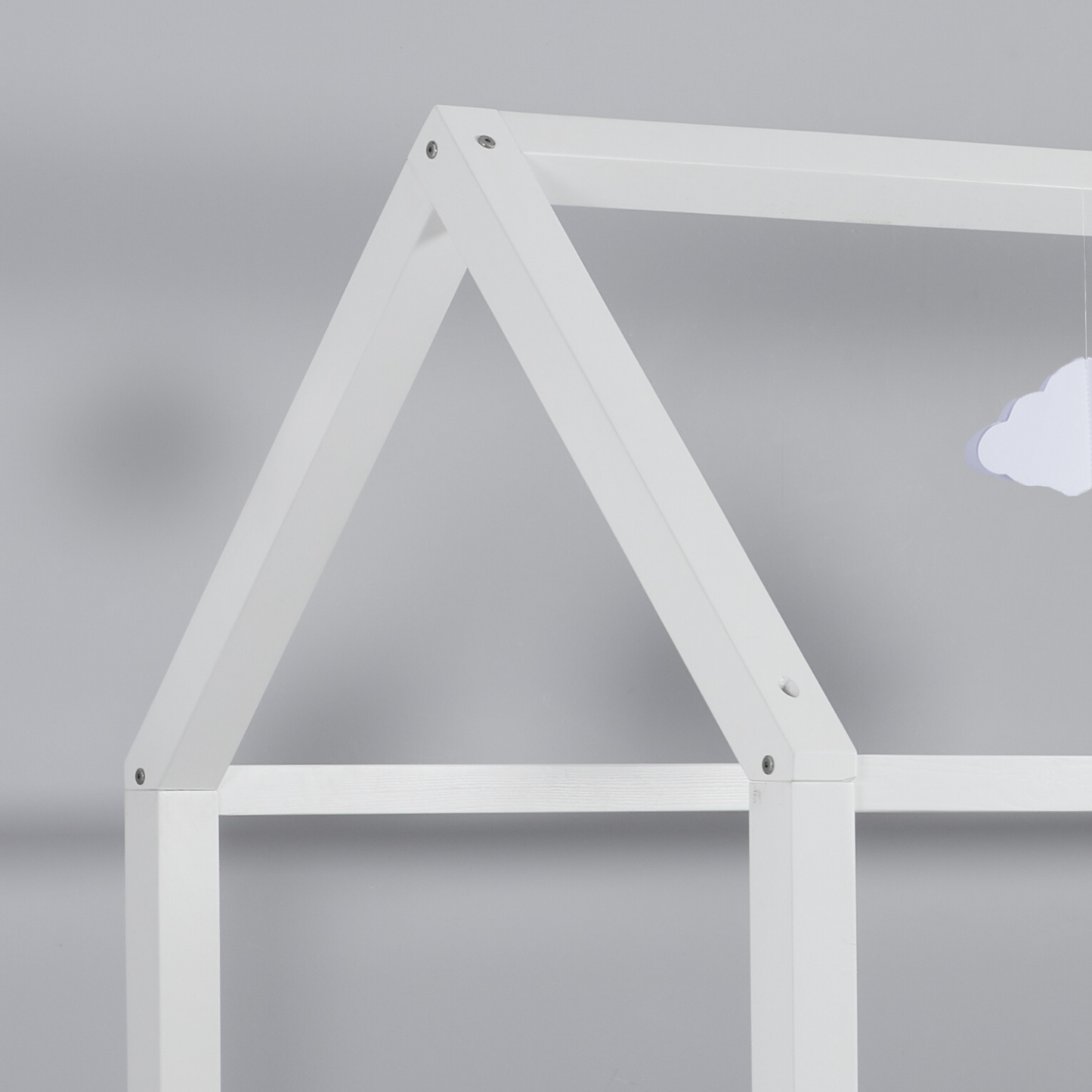 Home House-Themed Single Bed - Fun and Independence for Kids in Grey or White
