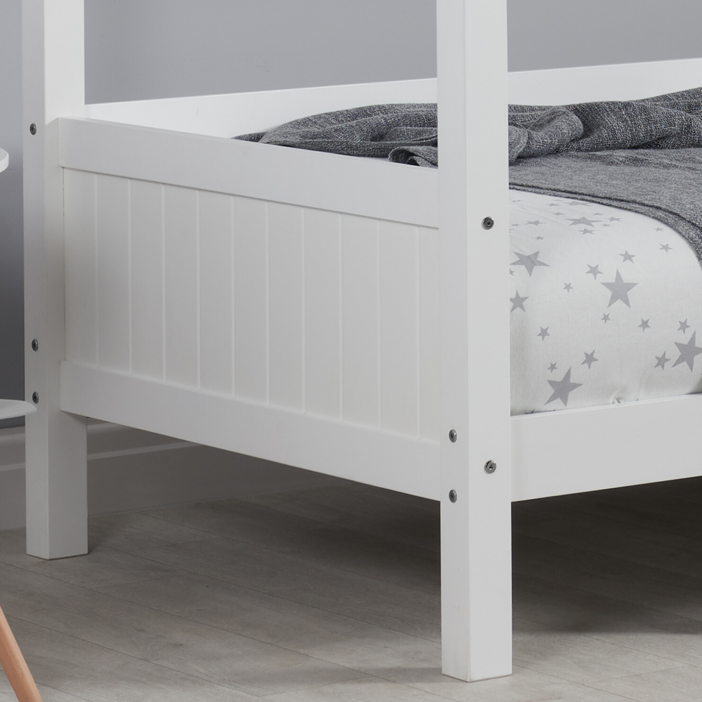 Home House-Themed Single Bed - Fun and Independence for Kids in Grey or White