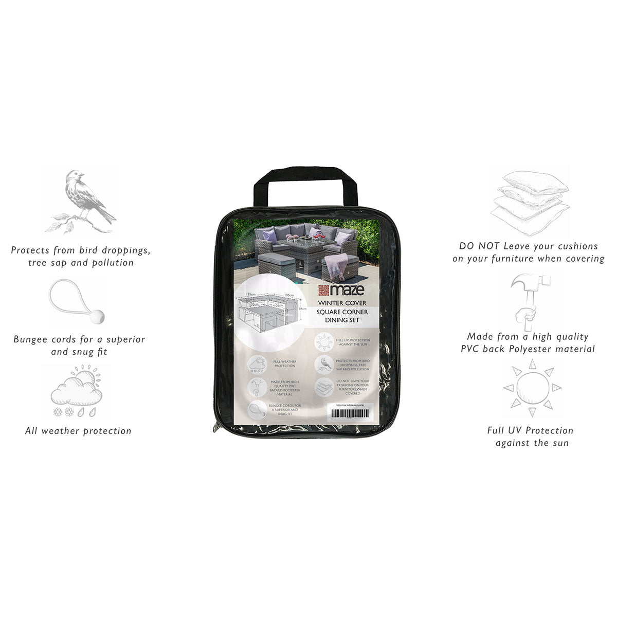 Outdoor Cover for Richmond Corner Set in Black