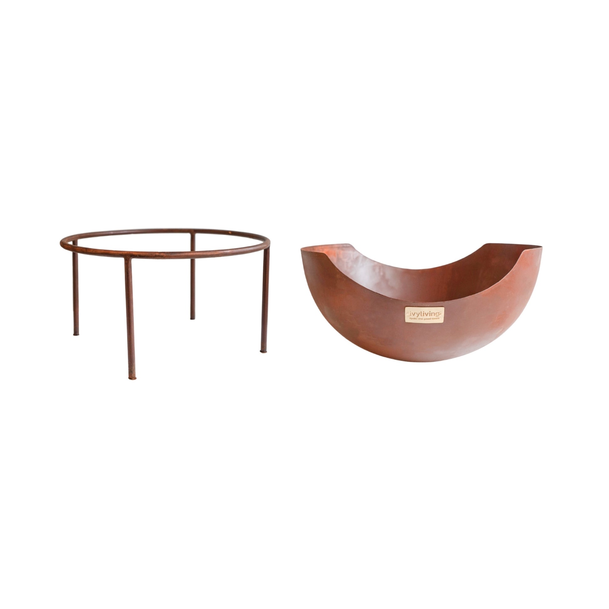Outdoor Memphis Fire Pit in Rust H40cm D60cm
