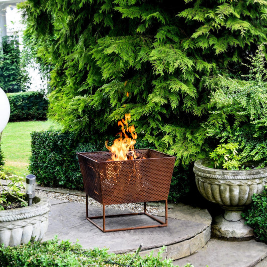Outdoor Norfolk Fire Pit Rust Iron H44.5Cm W52Cm