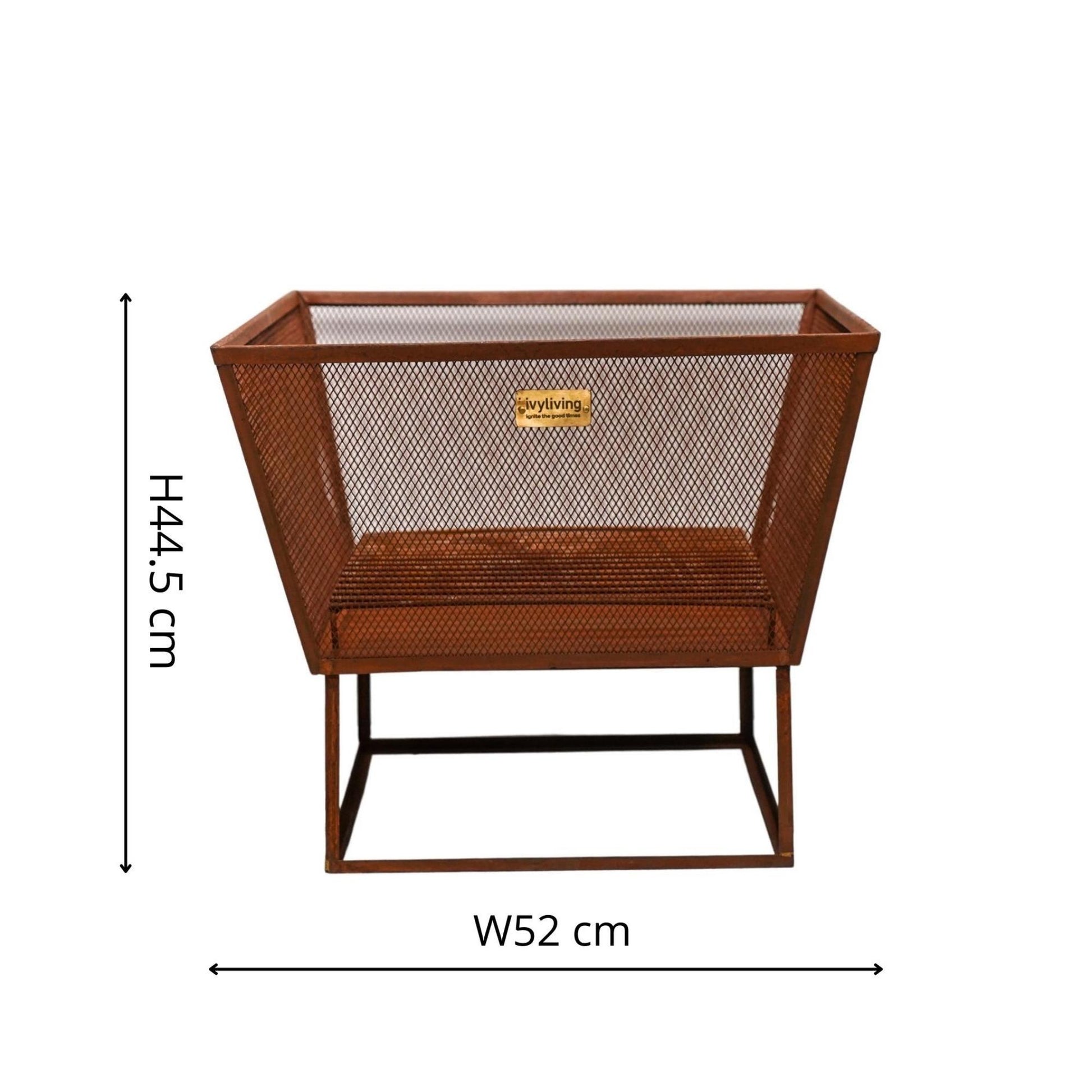 Outdoor Norfolk Fire Pit Rust Iron H44.5Cm W52Cm