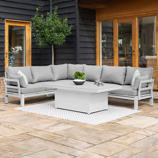 Oslo Corner Group with Rising Table in White