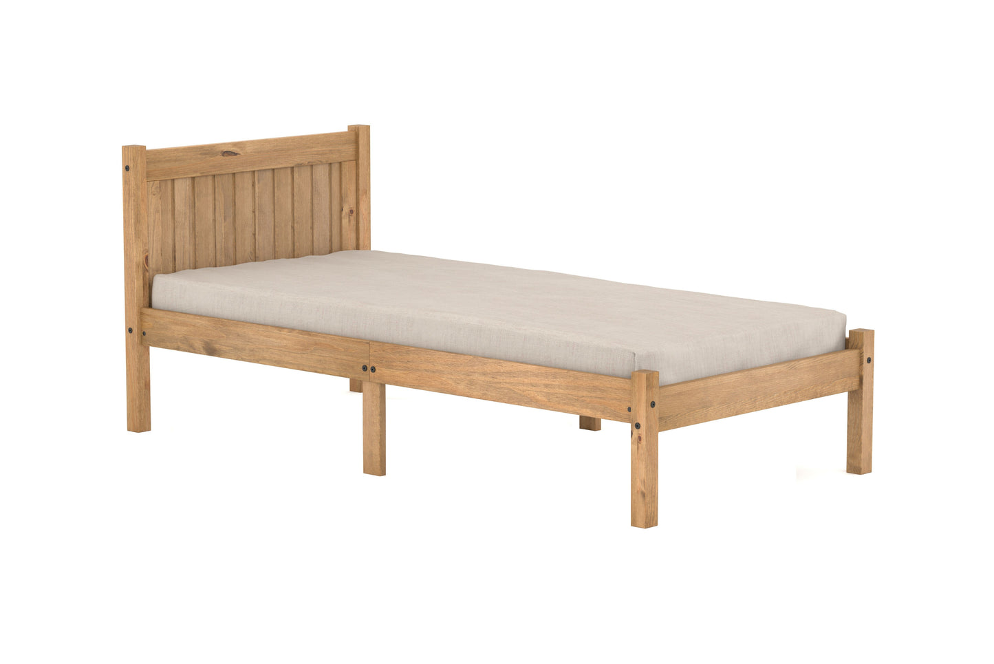 Rio Single Wooden Bed Frame - Contemporary and Stylish Design in White or Pine