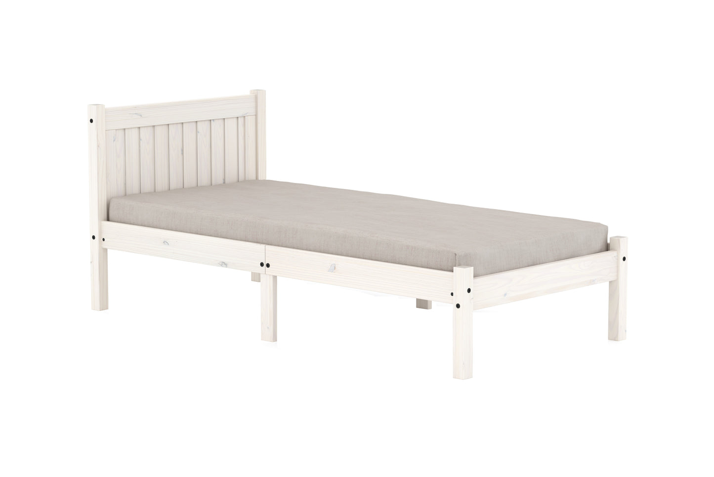 Rio Single Wooden Bed Frame - Contemporary and Stylish Design in White or Pine