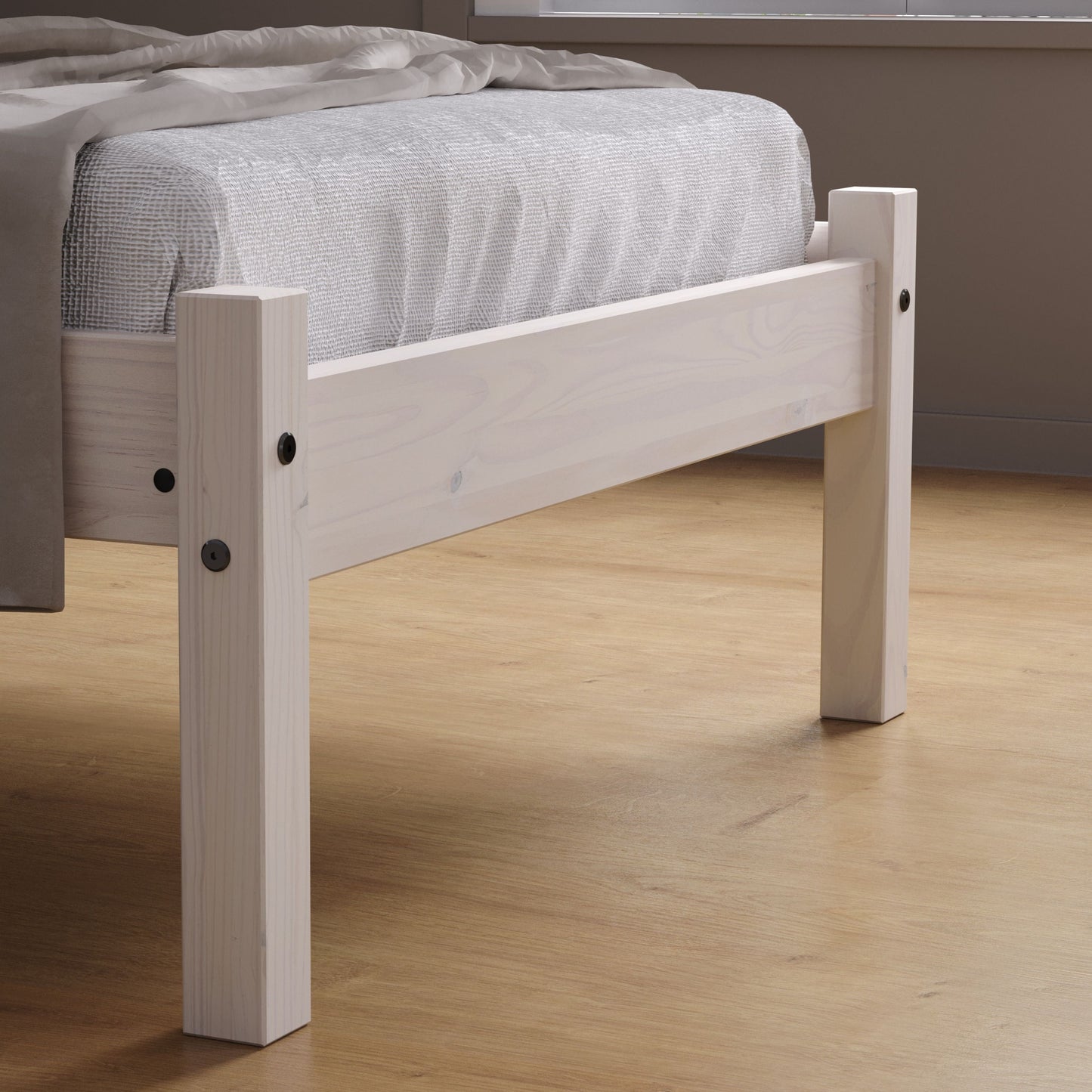 Rio Single Wooden Bed Frame - Contemporary and Stylish Design in White or Pine