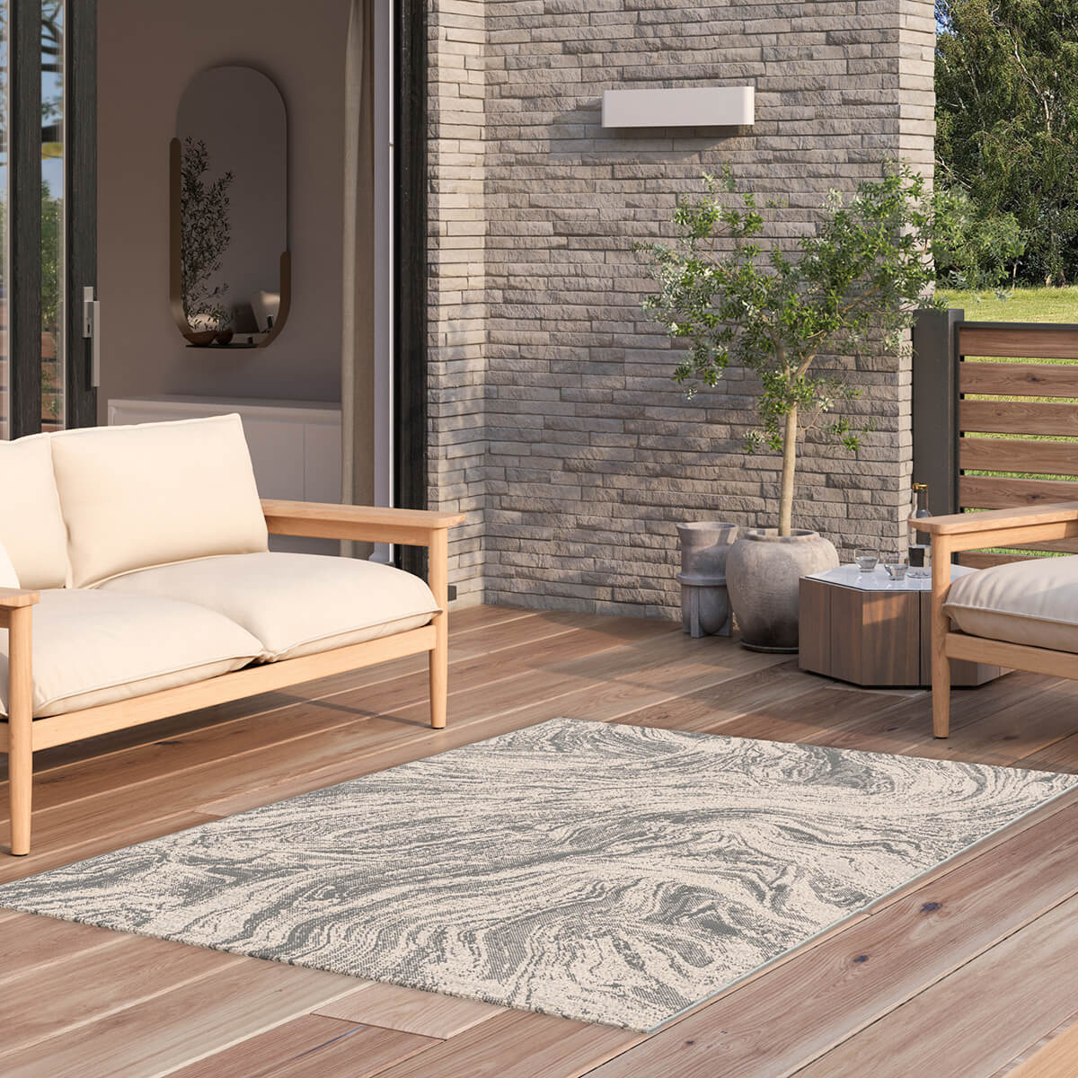 Maze Cloud Marble Indoor/Outdoor Rug 160x230