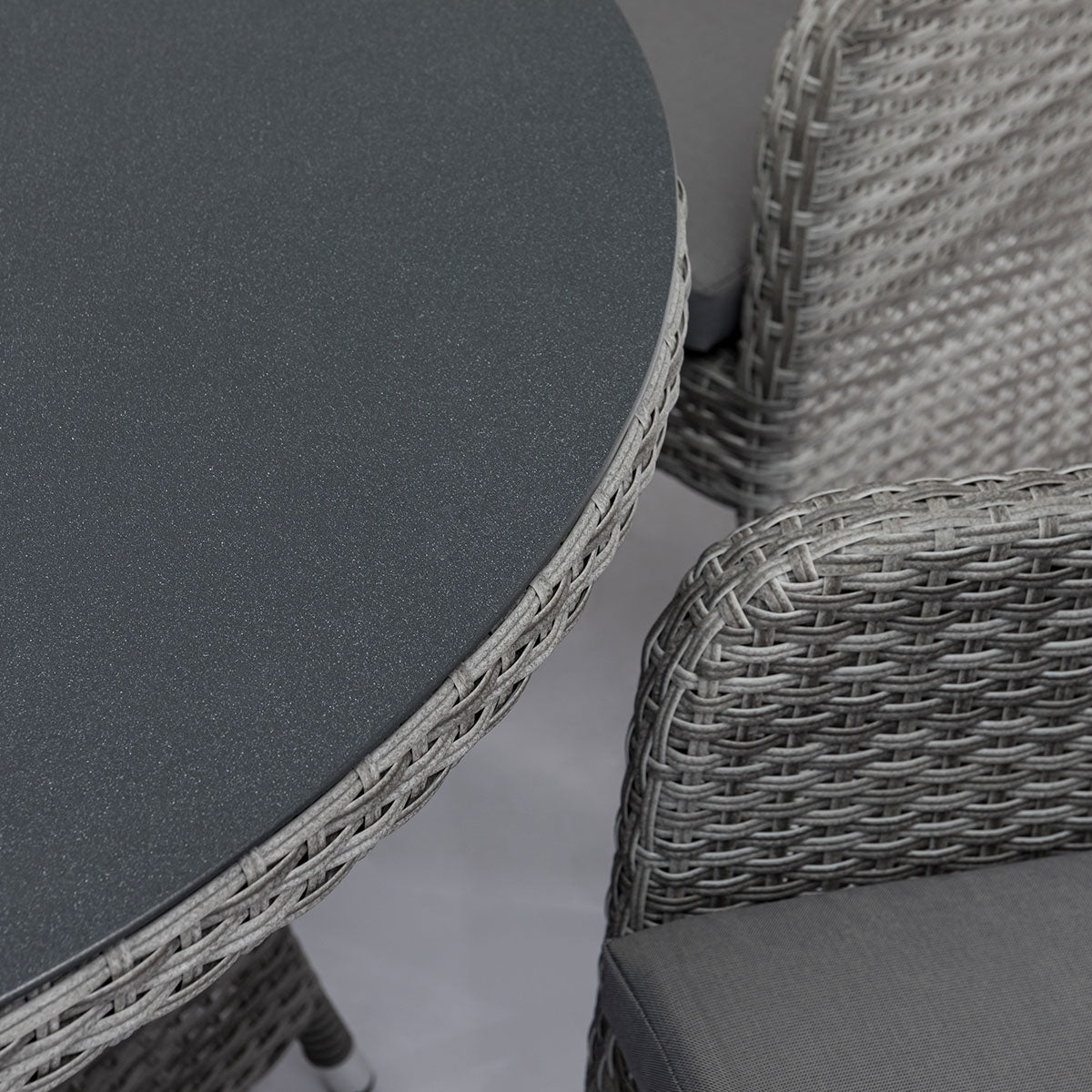 Santorini 8 Seat Oval Dining Set in Grey