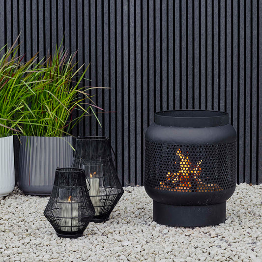Tall Buttermere Basket Outdoor Fire Pit Rust H51cm W45cm