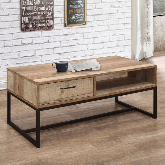 Urban 1-Drawer Coffee Table - Rustic Finish