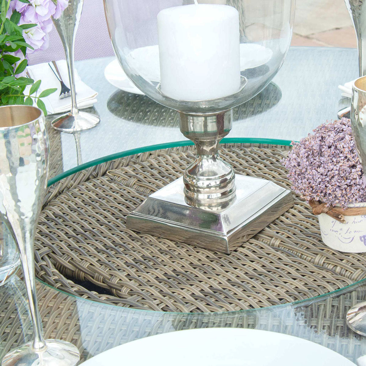 Winchester 6 Seat Round Bar Set with Ice Bucket in Natural