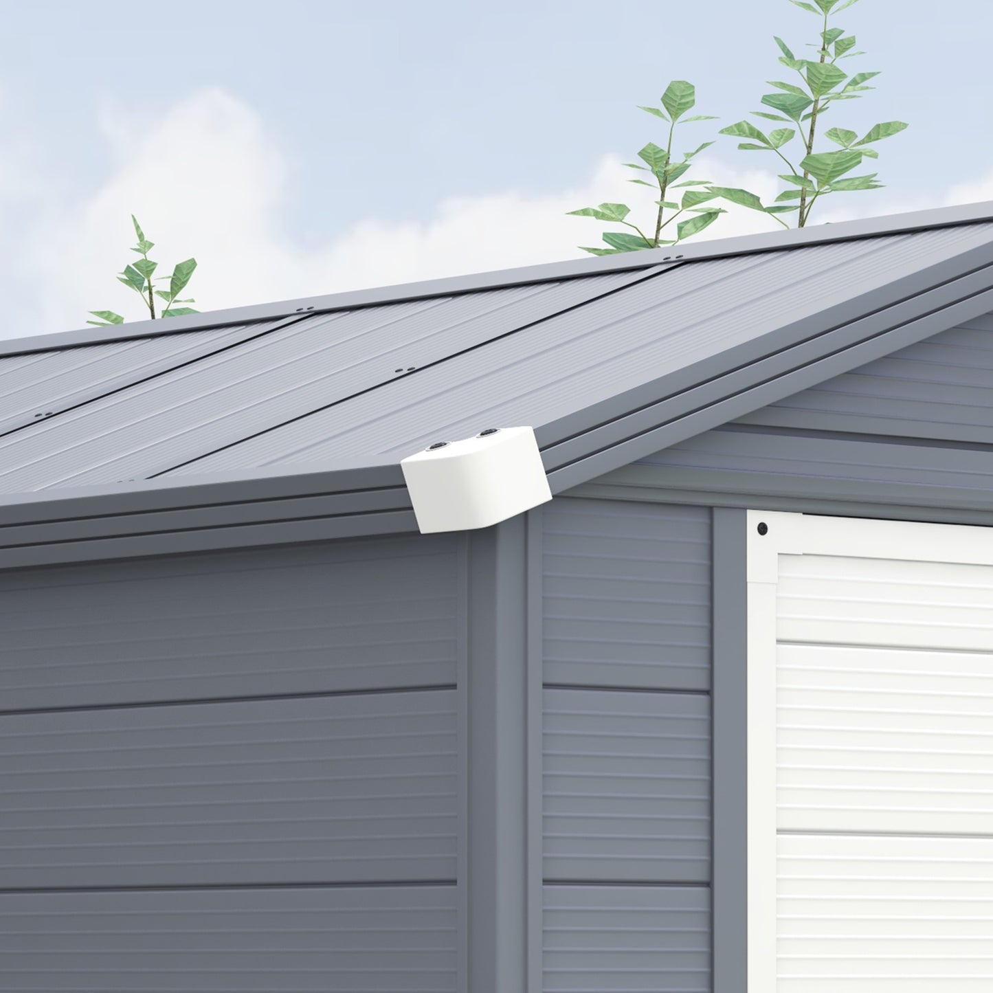 Outsunny 4 x 6ft Garden Shed with Foundation Kit, Polypropylene Outdoor Storage Tool House with Ventilation Slots and Lockable Door in Grey